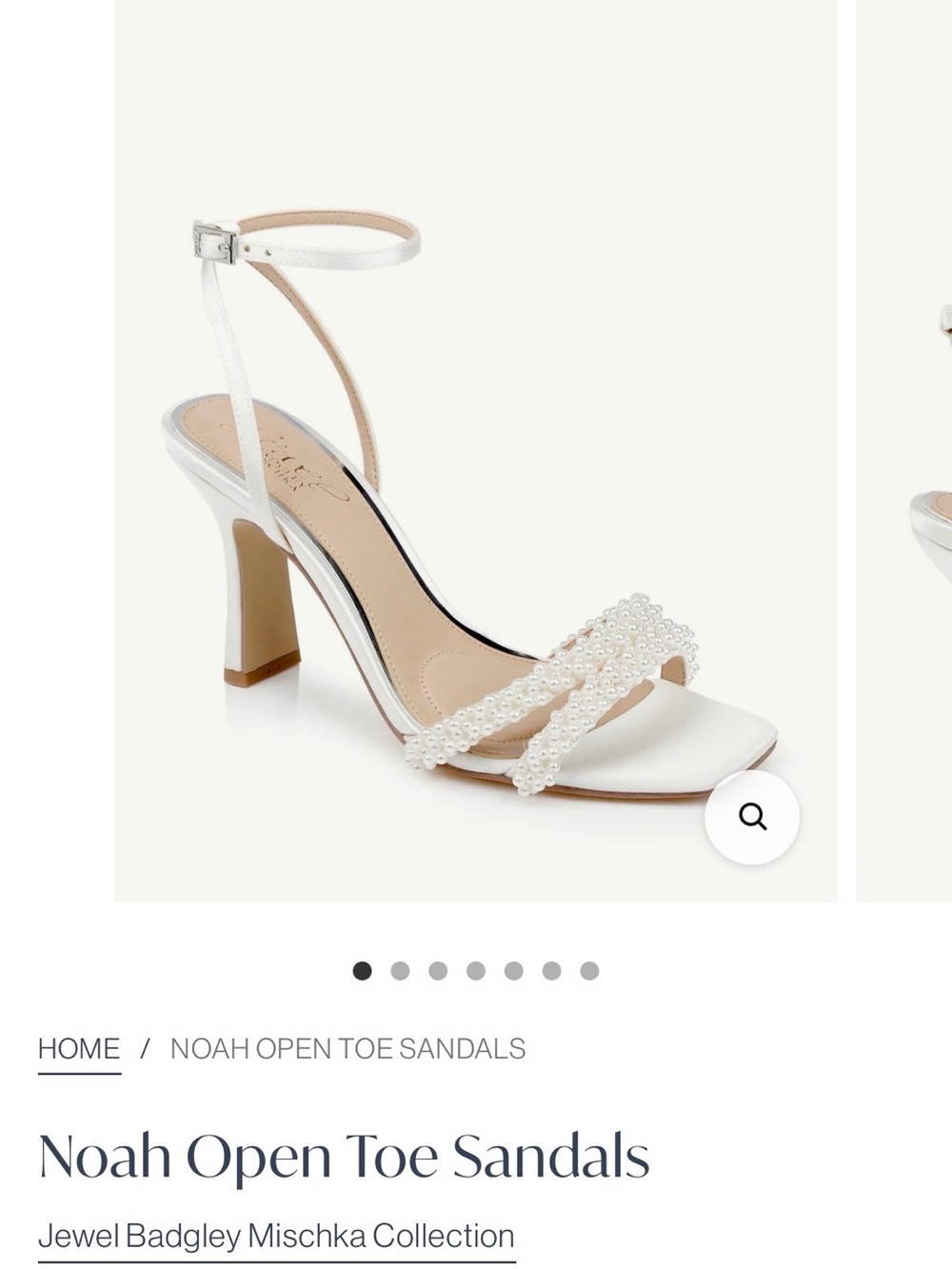Jewel Badgley Mischka White Pearl-Strap Ankle Strap Sandals